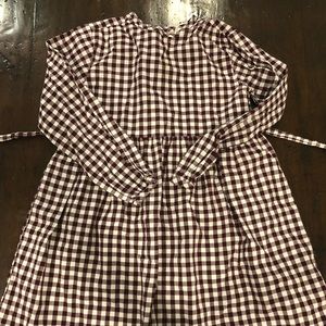 Olive Juice Kids Burgundy Gingham Dress - Size 8